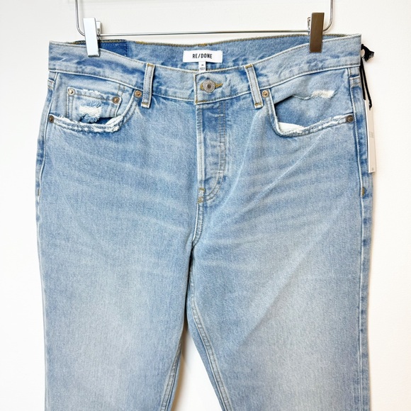 RE/DONE | Easy Straight Button Fly Jeans in Ripped Tide - Picture 4 of 13